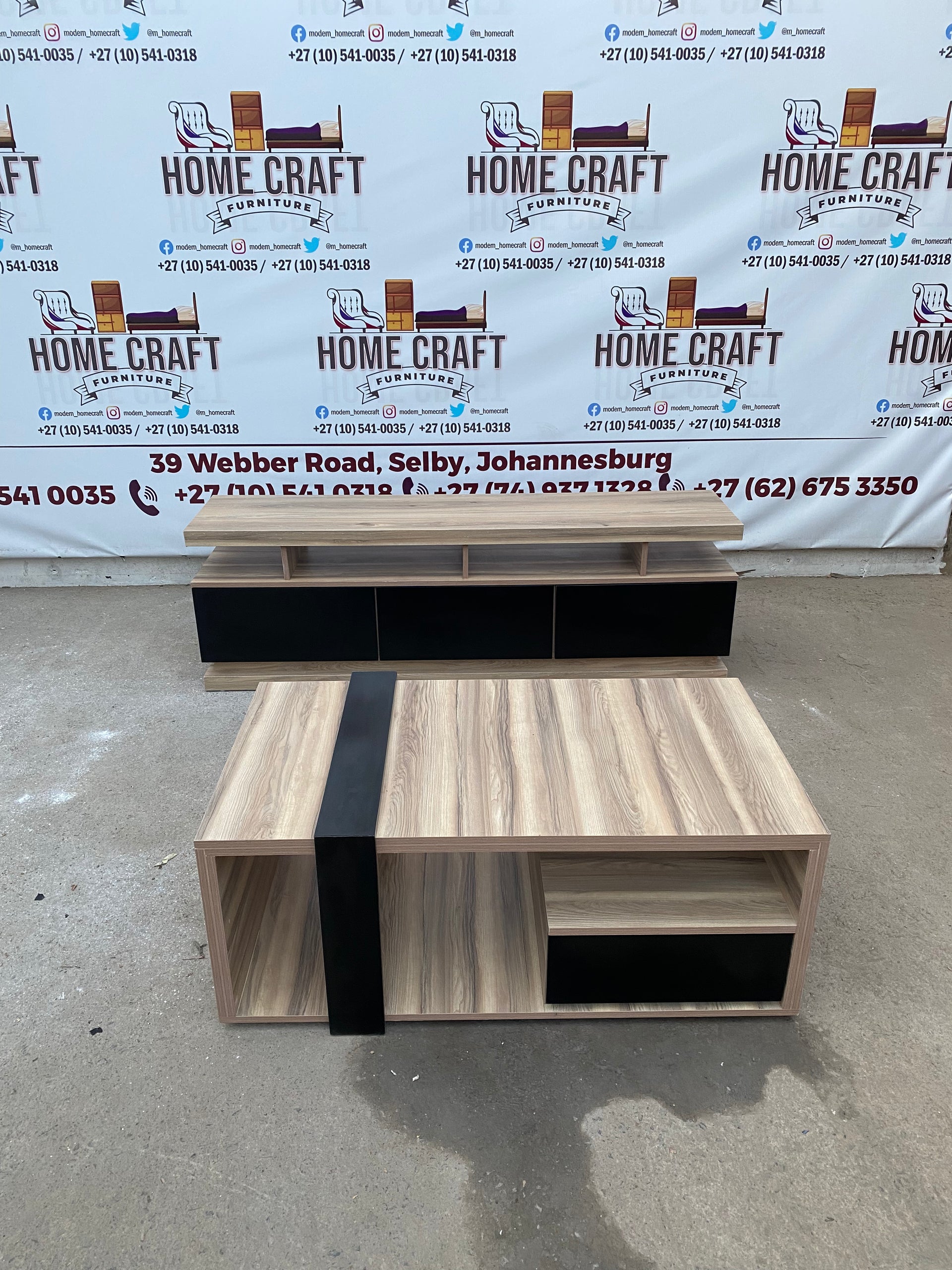 3 Drawer Tv Stand and Coffee Table Combo – Home Craft