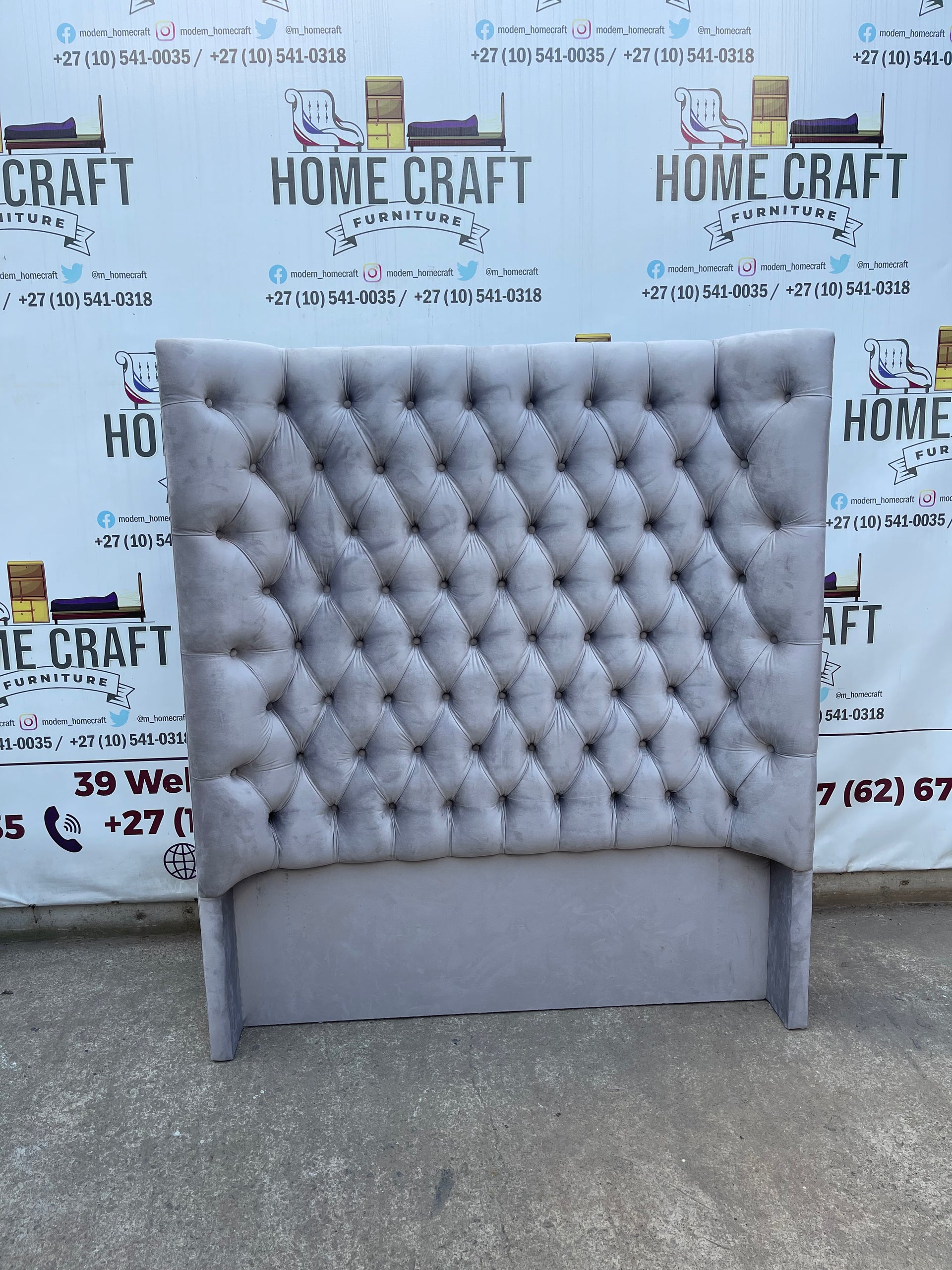 Double Headboard (Curved Edges) Grey Home Craft