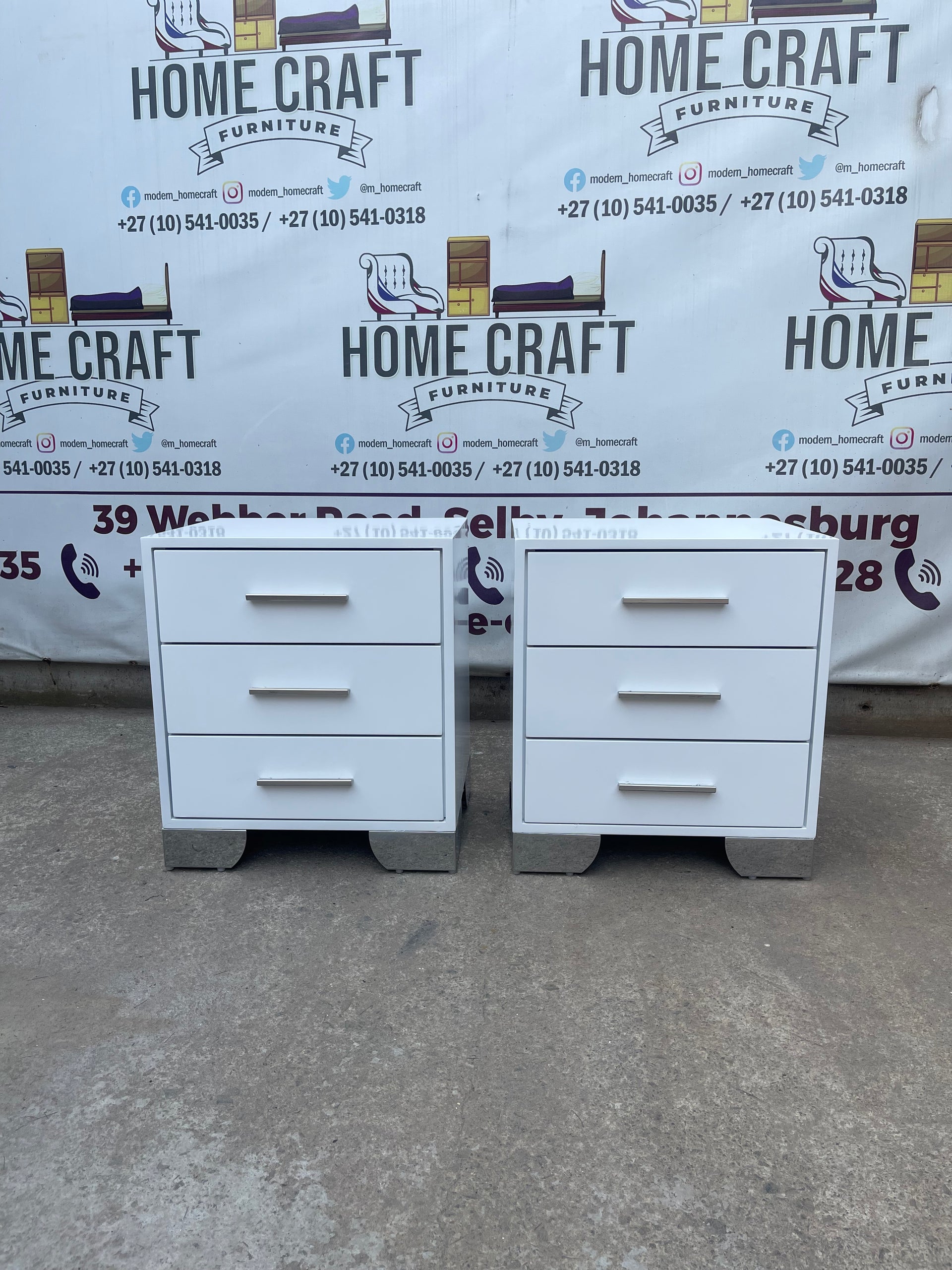 Lesego 3 Drawer Pedestals With Solid Handles