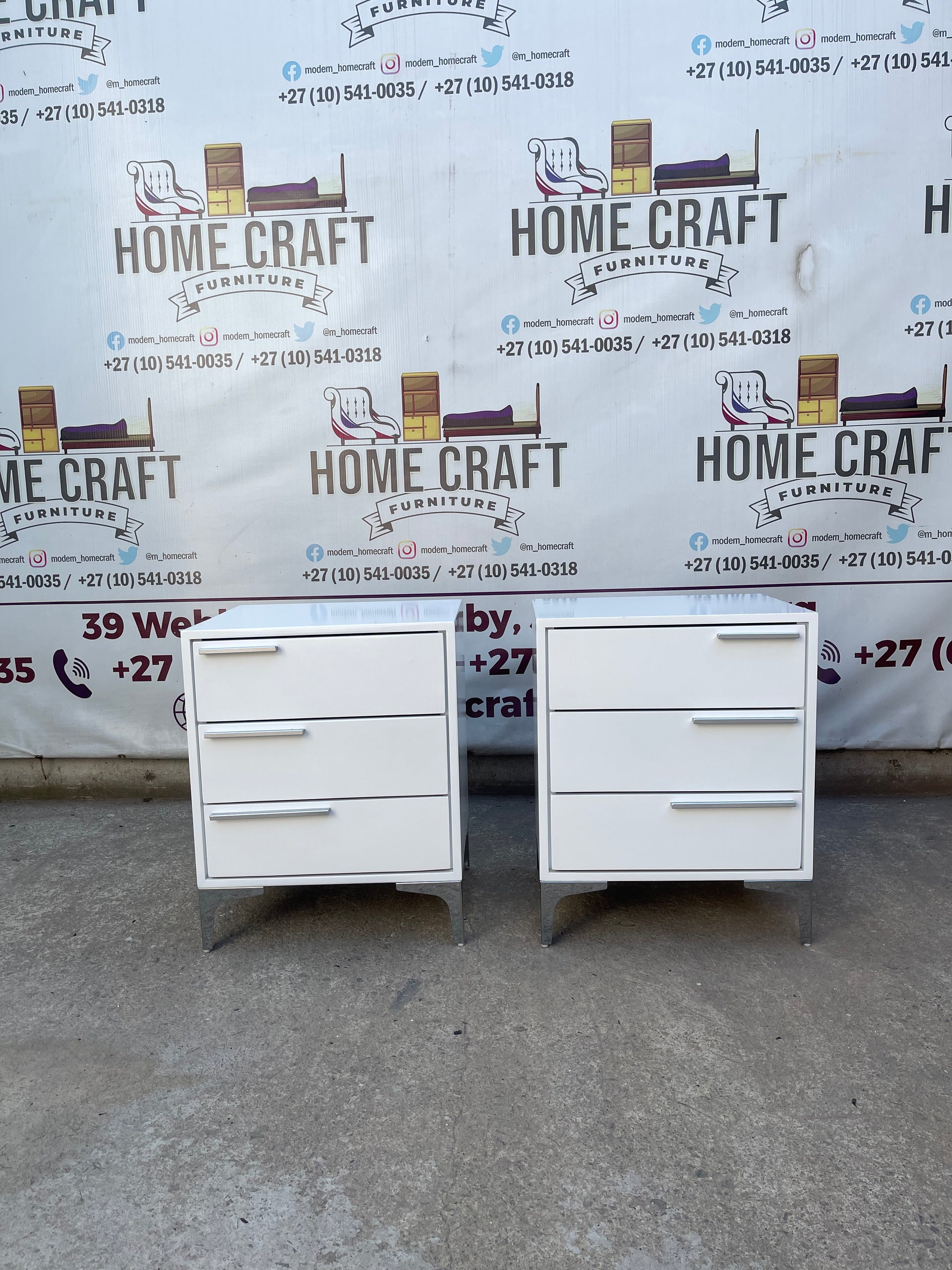 3 Drawer Pedestals With Solid Handles (Different Sizes)