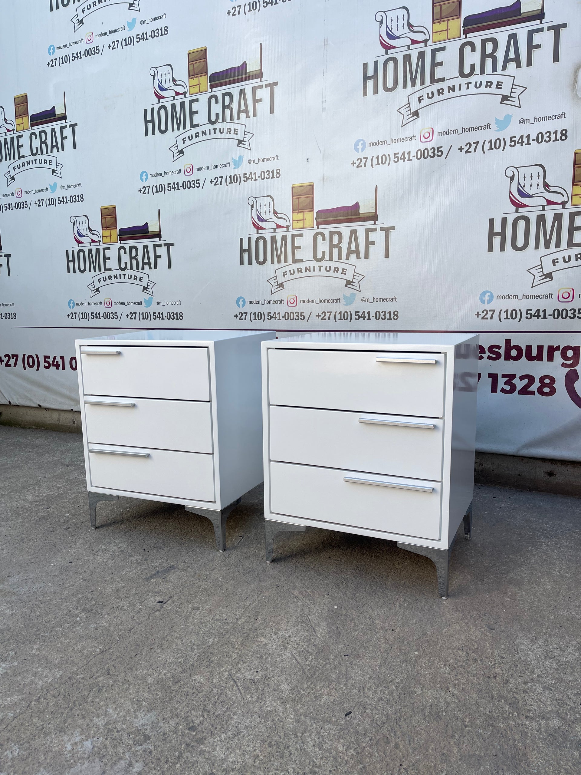 3 Drawer Pedestals With Solid Handles (Different Sizes)