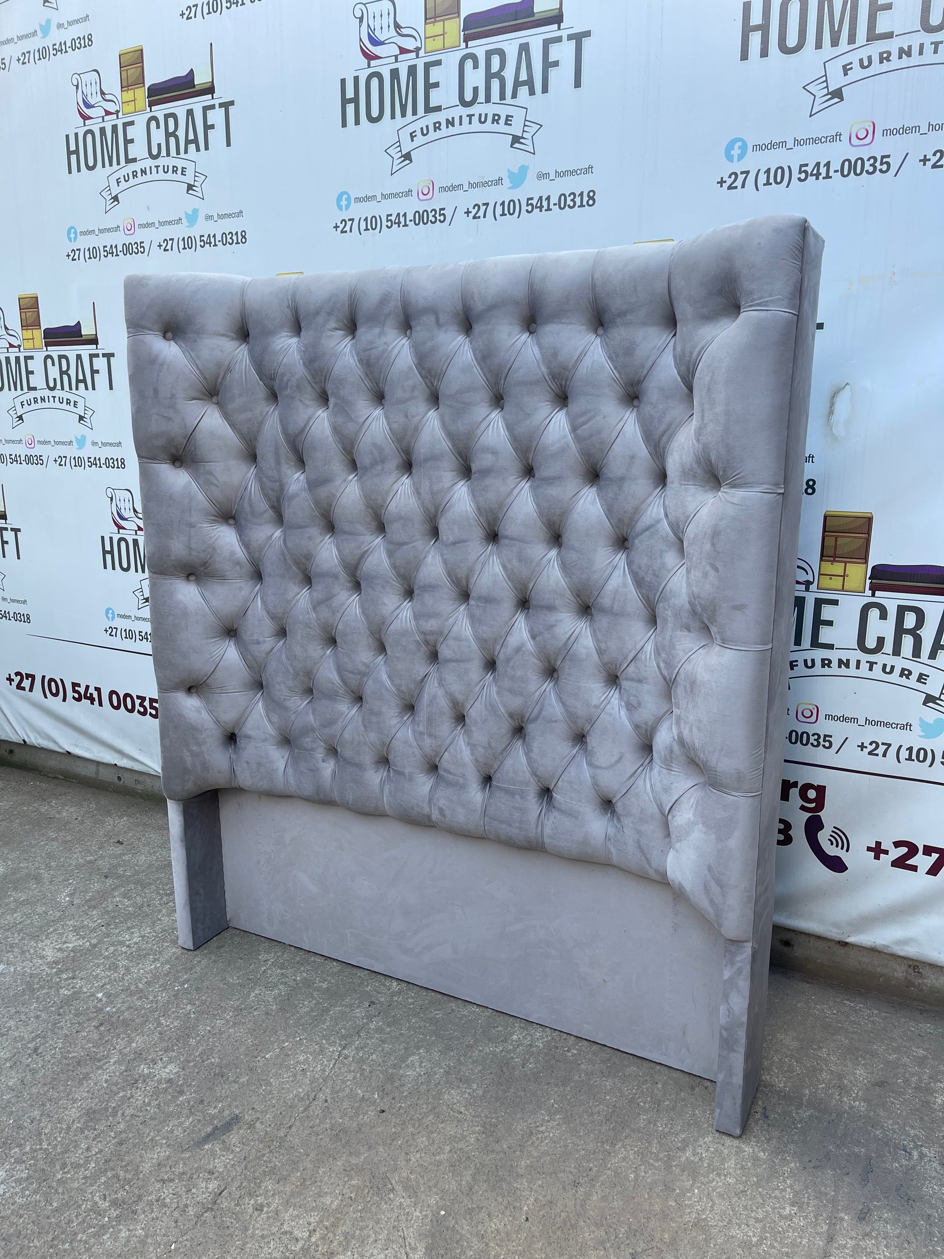 Double Headboard (Curved Edges) Grey Home Craft